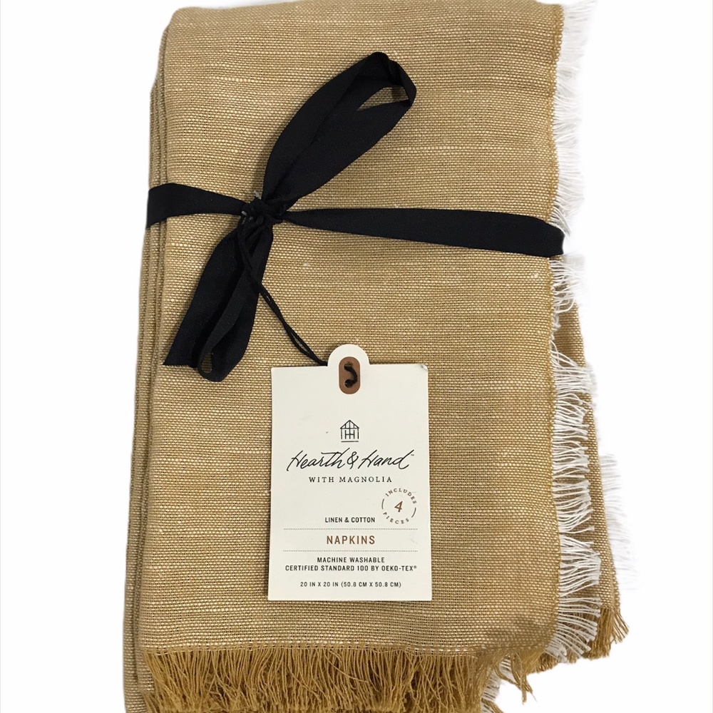 Hearth & Hand Magnolia Gold Linen Blend Napkins - Picture 3 of 3